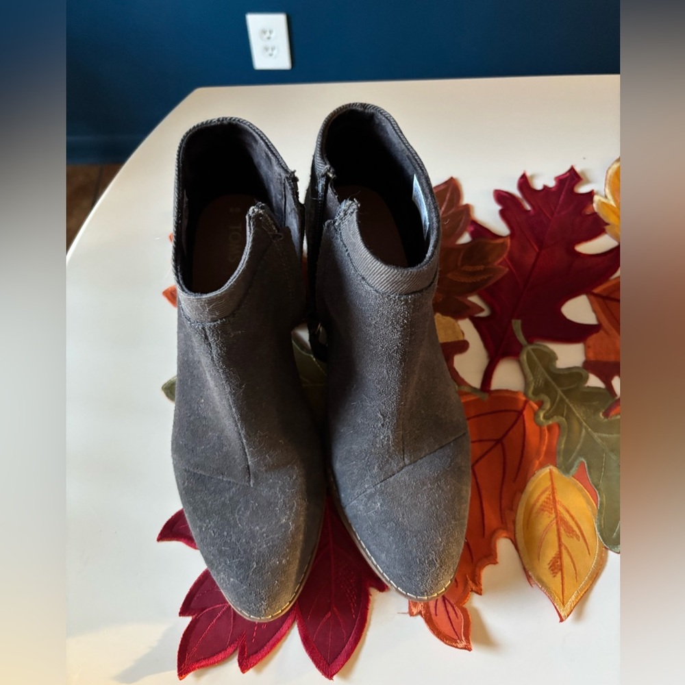Toms Charcoal Ankle Booties